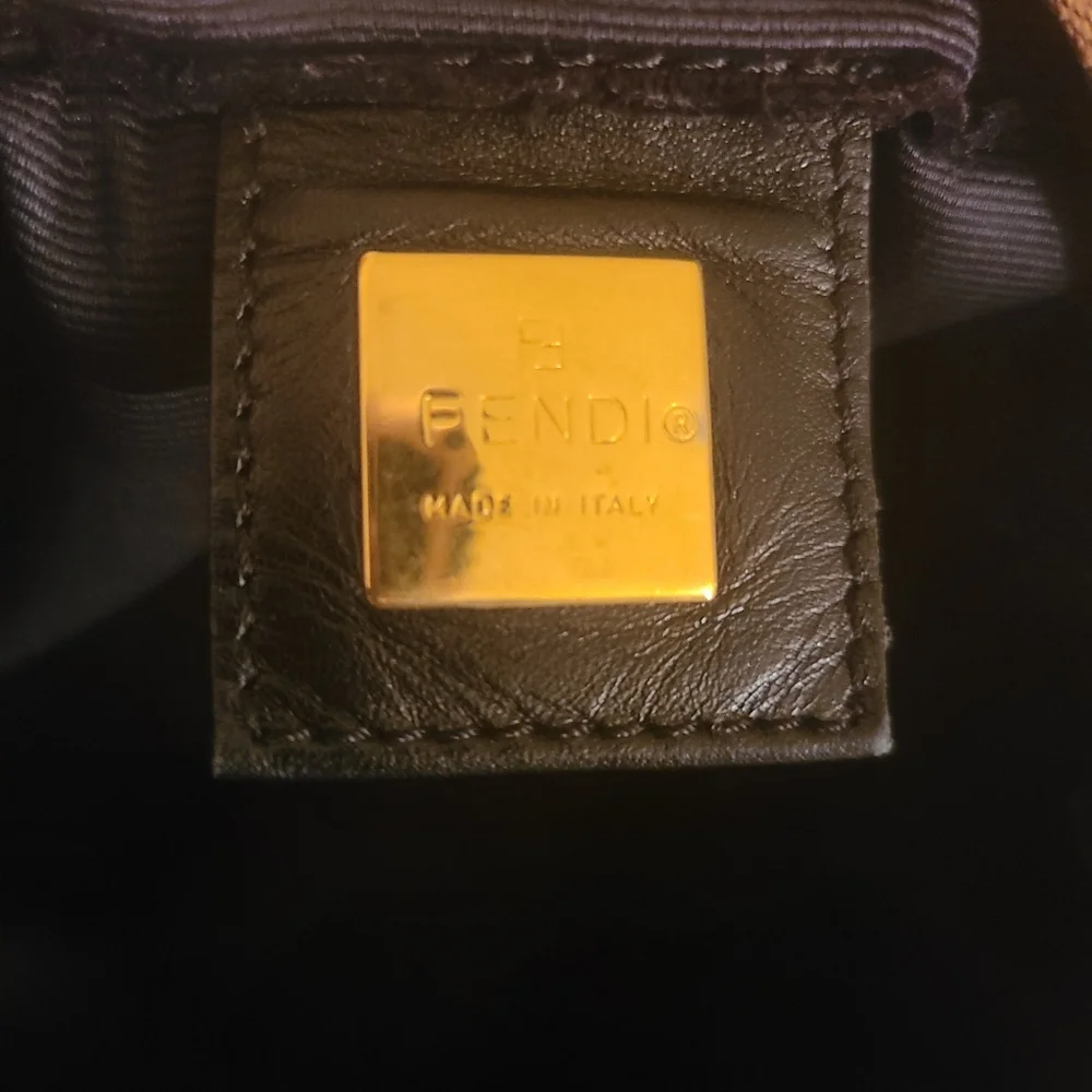 Fendi Black and Brown Logo Tote